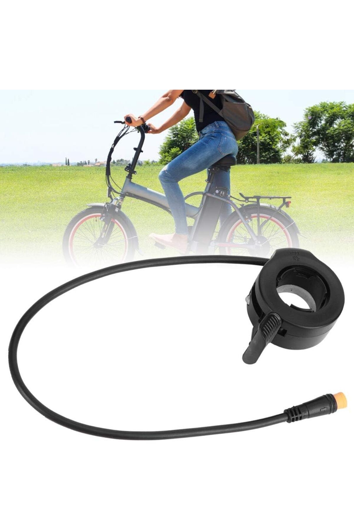 Elektrikli Bisiklet Parmak El Gaz Kolu Hızlandırıcı Su Geçirmez Siyah Rks Kuba Skyjet - Görsel 7